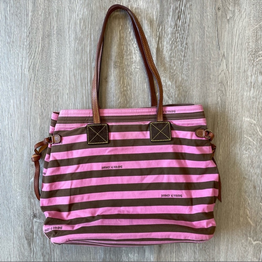 Dooney & Bourke Pink Stripe Handbag - Picture 5 of 16
